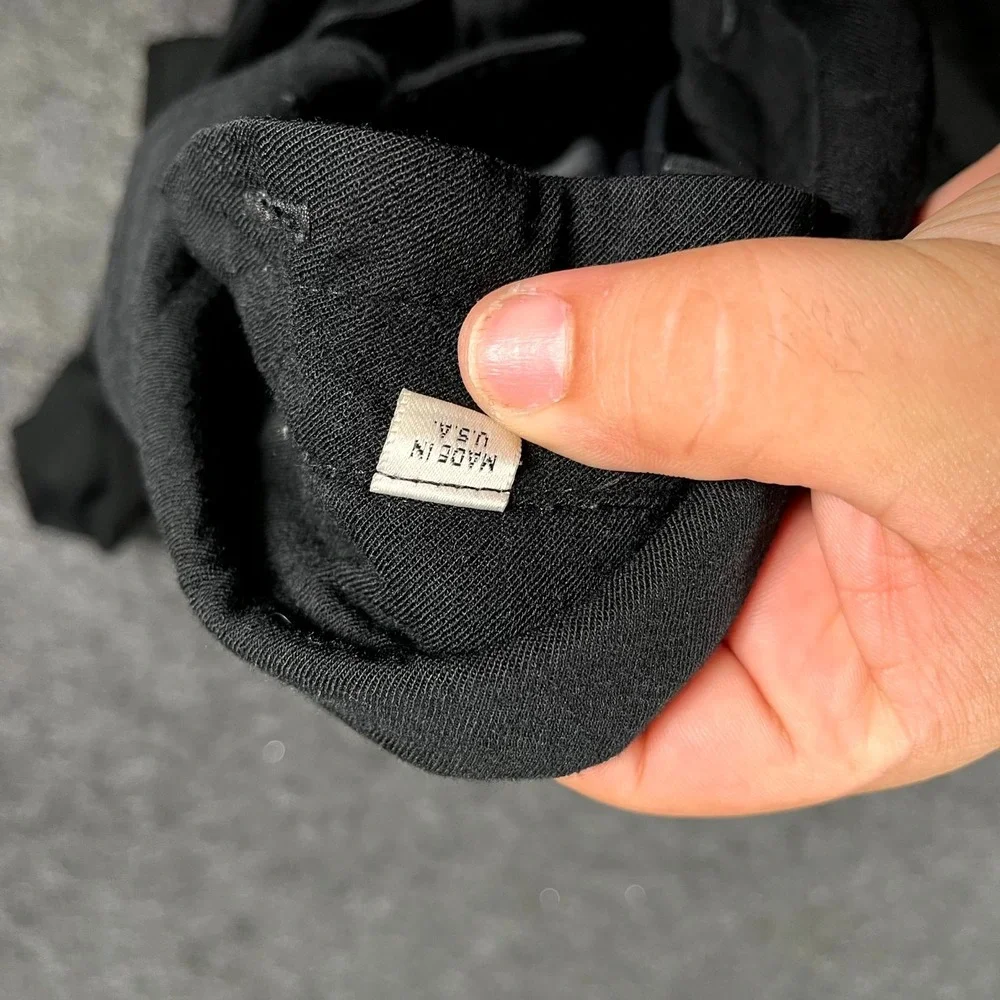 Vintage Made in USA London Fog Trench Coat Womens 14 Black Lined‎ Button